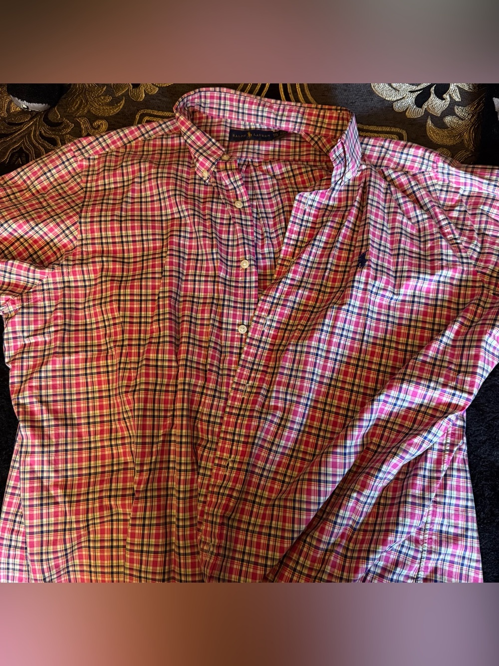 Polo Ralph Lauren short sleeve collared shirt.